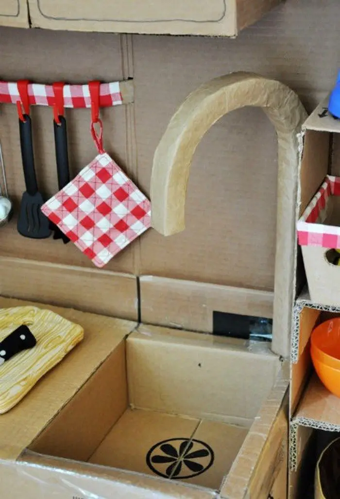 DIY Cardboard Play Kitchen 07 