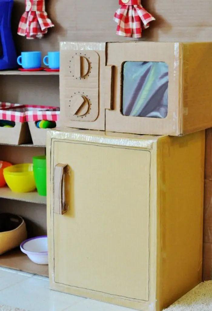 DIY Cardboard Play Kitchen