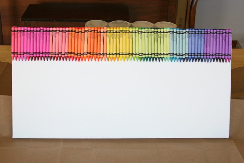 Melted crayon rainbow art tutorial