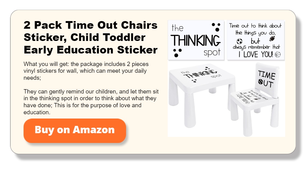 2 Pack Time Out Chairs Sticker, Child Toddler Early Education Sticker