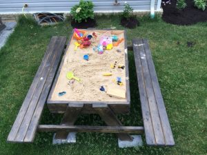 Sandpit Ideas - Kids Picnic Table with Sandbox