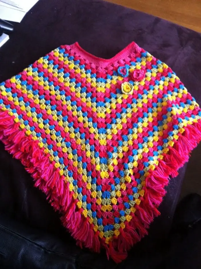 Crocheted Poncho for Kids