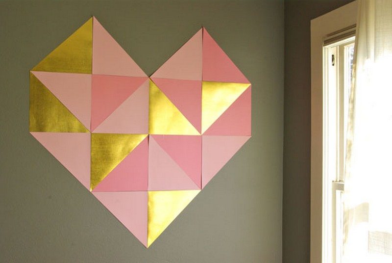 Geometric Heart DIY Wall Art - With Popsicle Sticks!