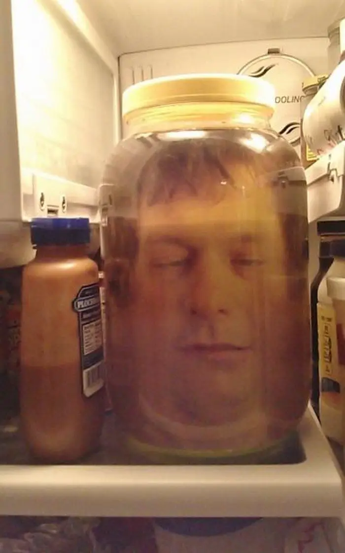 Head in a Jar prank setup