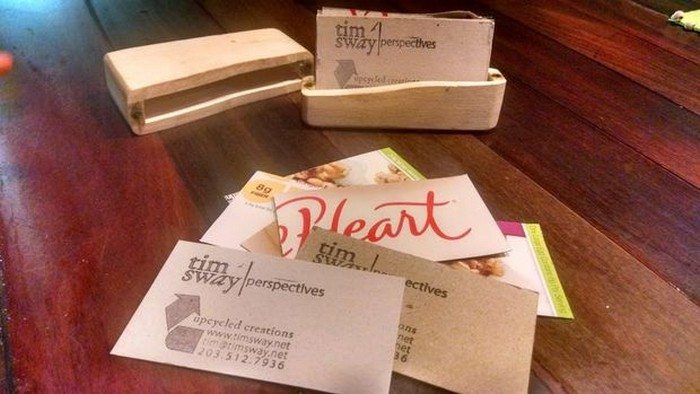 Upcycled Cereal Box Business Cards