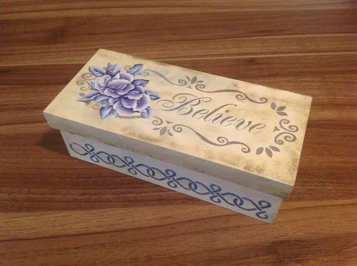 Paint Decorate Box with Stencil