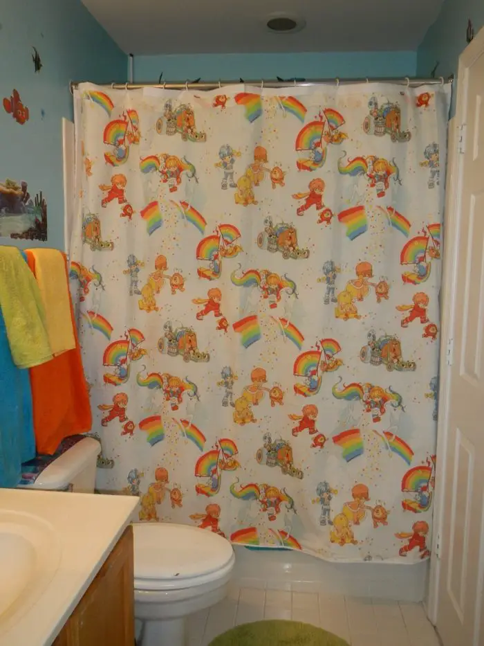 Shower Curtain from Vintage Bed Sheet