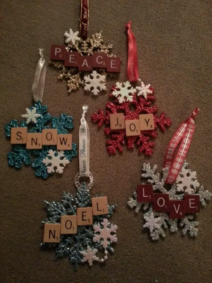Scrabble Tile Christmas Ornaments