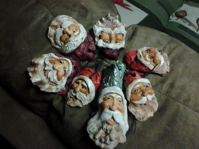 Seashell Santa as Christmas tree ornaments