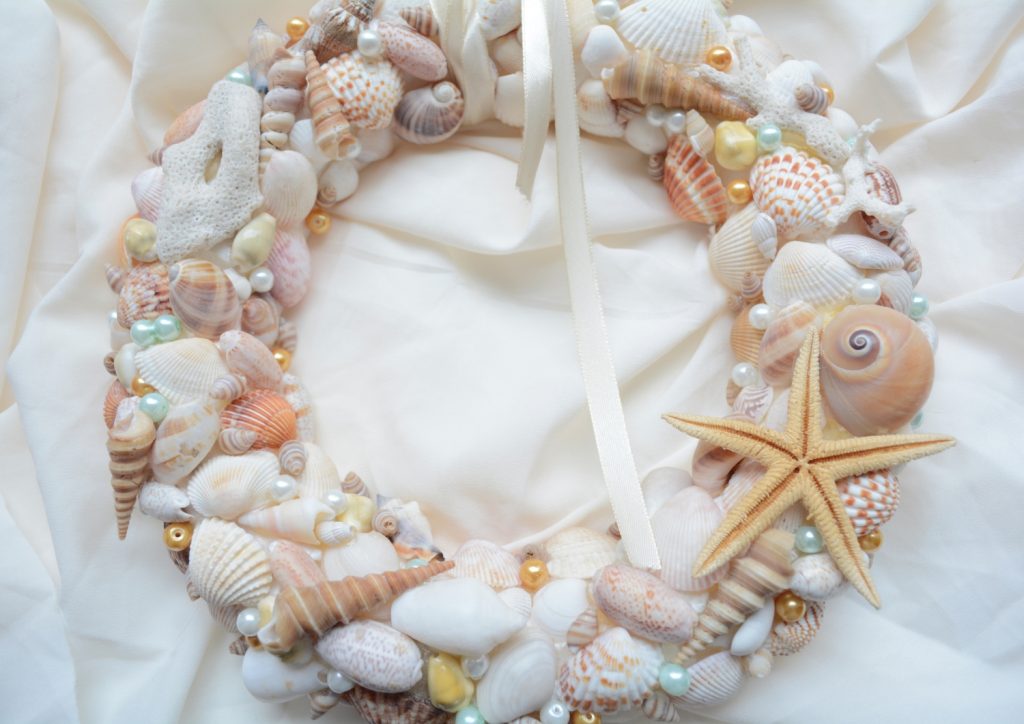 a decorative made of seashells