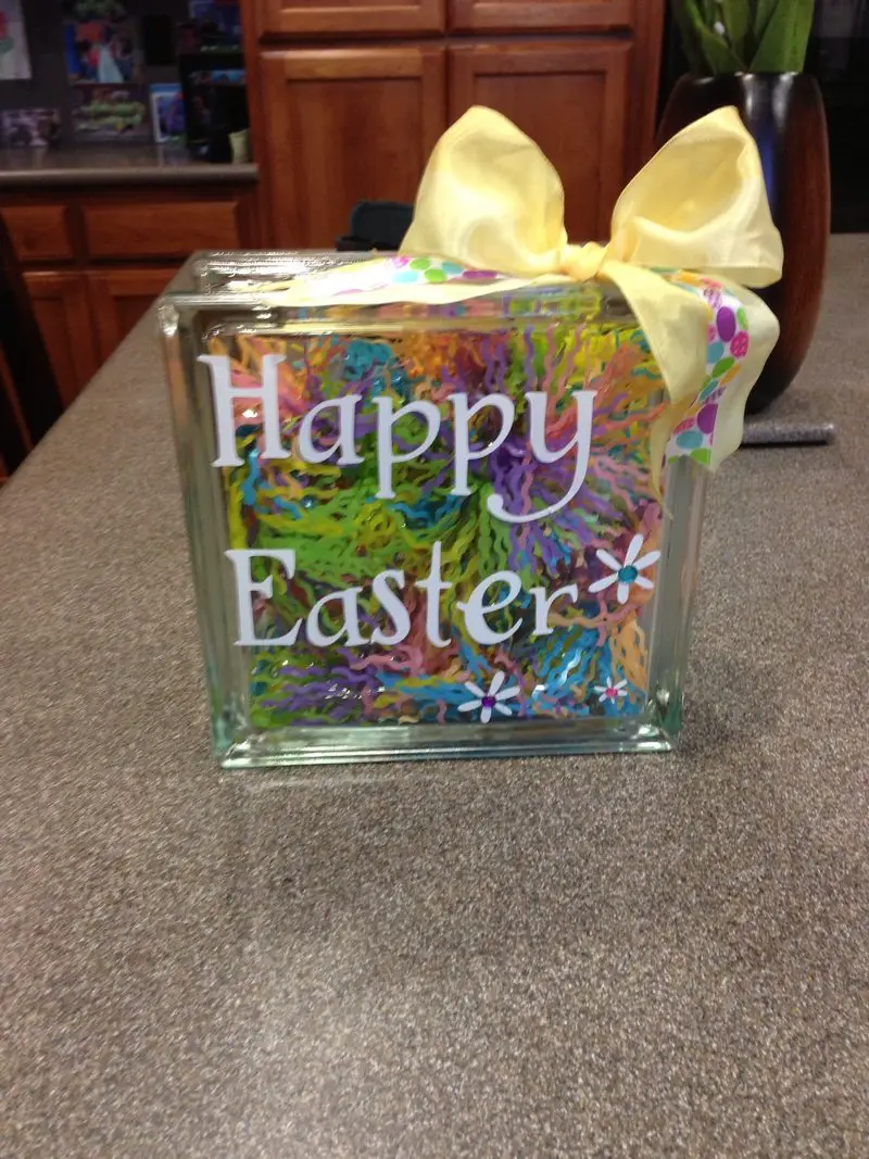 Easter Egg DecorGlass Block Crafty Ideas