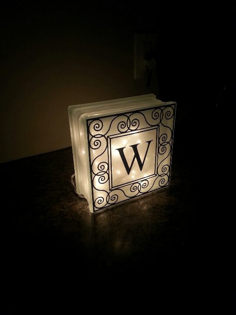 Monogram Glass Block Decal  Glass block crafts, Glass blocks, Lighted glass  blocks