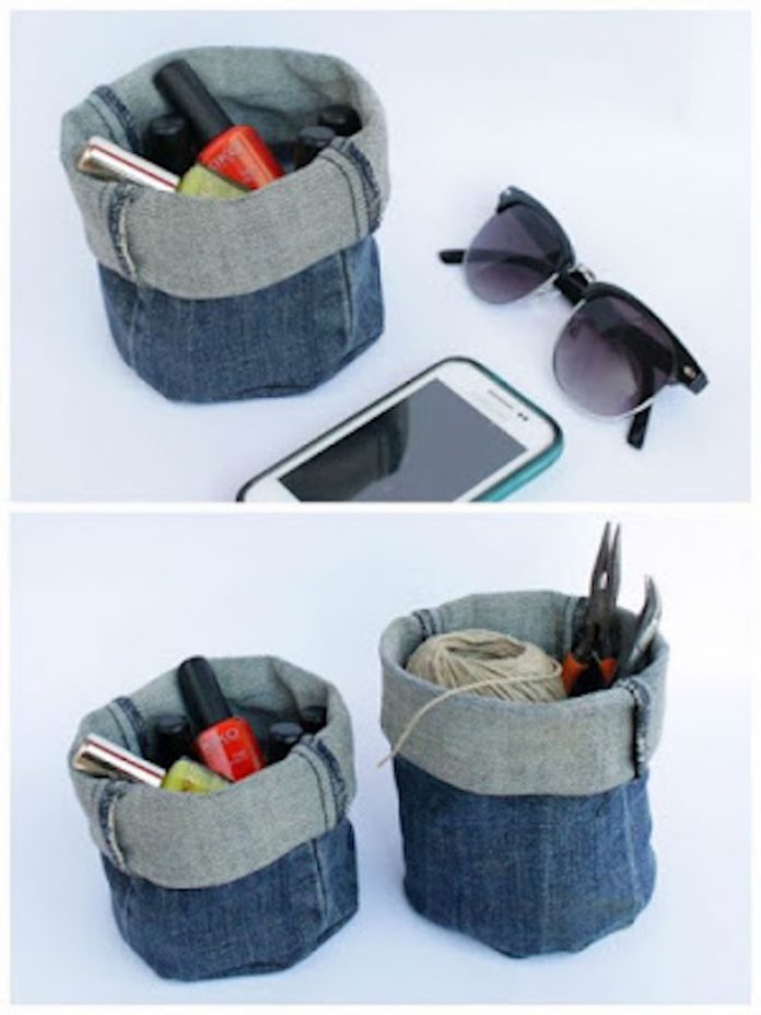 Customizable Denim Fabric Basket Fun 6 Step Project Craft Projects For Every Fan 8520