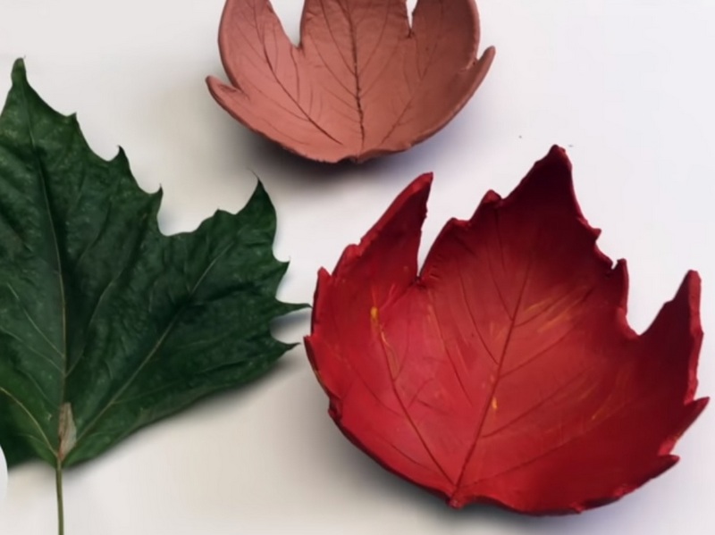 Leaf Bowl DIY - Easy Fall Crafts - Air Drying Clay How To 