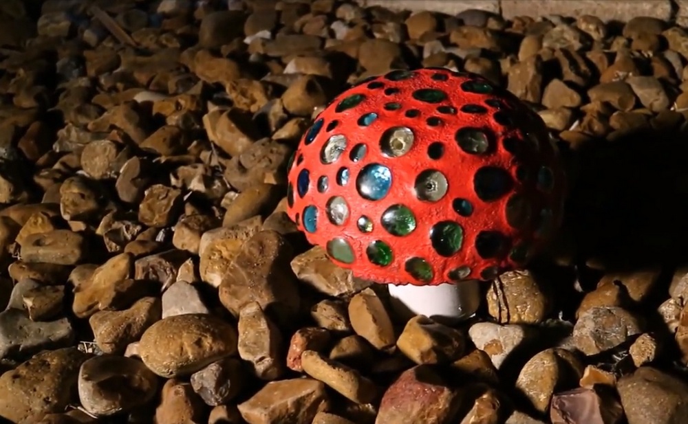 These concrete mushrooms lights would make great additions to your garden.