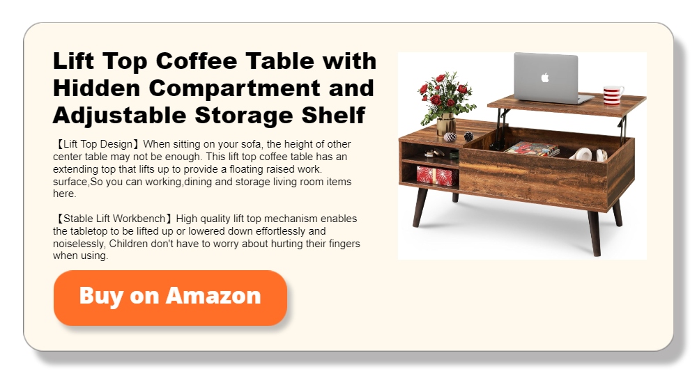 Lift Top Coffee Table with Hidden Compartment and Adjustable Storage Shelf