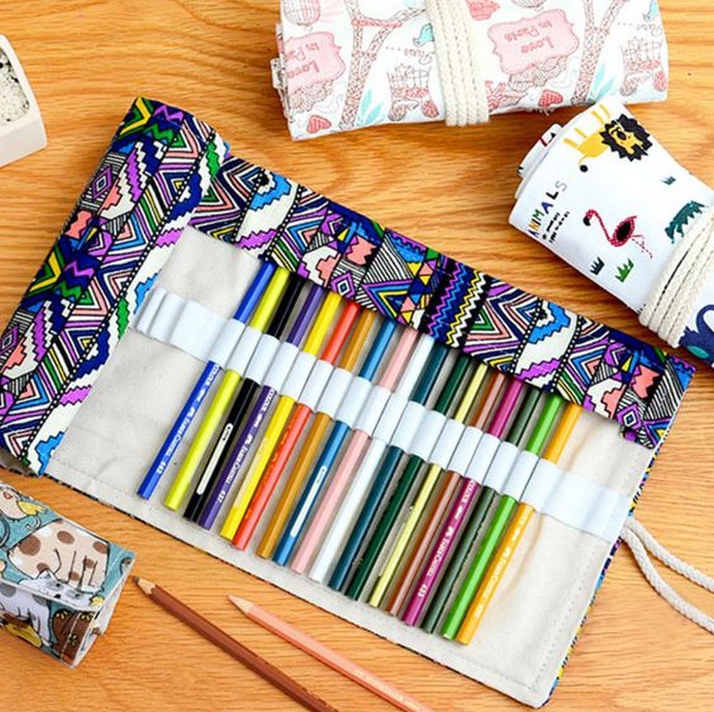 How to Sew a Roll Up Case for Crochet Hooks, Makeup Brushes or Coloring  Pencils 