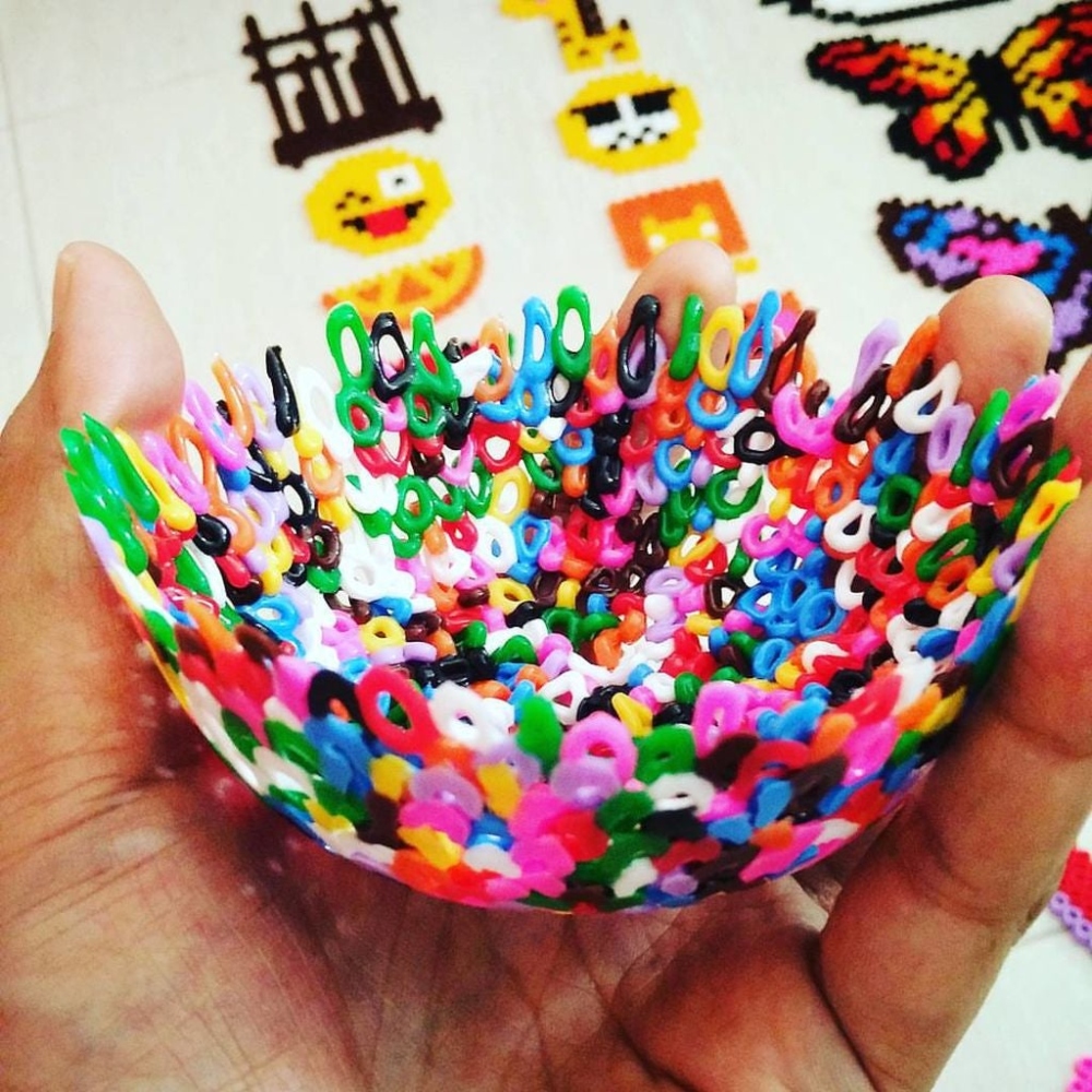 Colorful Perler Bead Bowl Craft