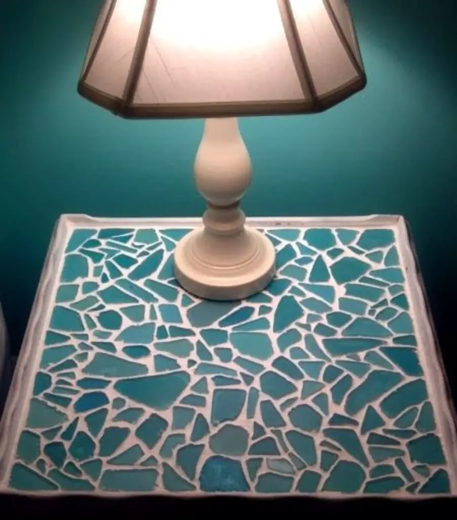 How to Make A Sea Glass Mosaic Table – Craft projects for every fan! Clear Sealant For Mosaic Table Top