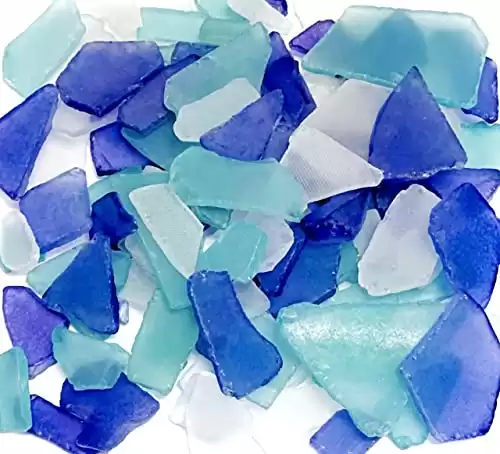 Crush Sea Glass | Cobalt Blue Aqua and Frosted White Sea Glass Mix