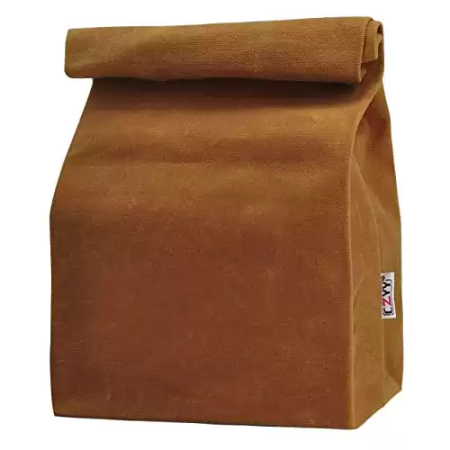 Waxed Canvas Lunch Bags Brown Paper Bag Styled