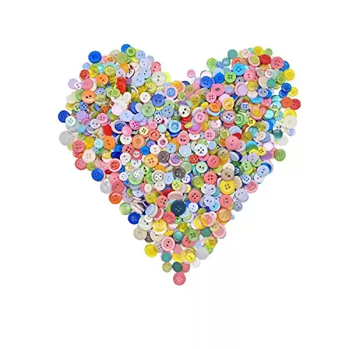 2000 Pcs Round Resin Buttons, Assorted Sizes