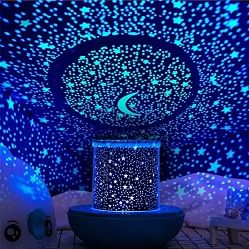 Rotating LED Star Projector for Bedroom, Night Light for Kids (Blue)