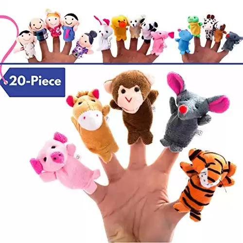 20-Piece Story Time Finger Puppets Set