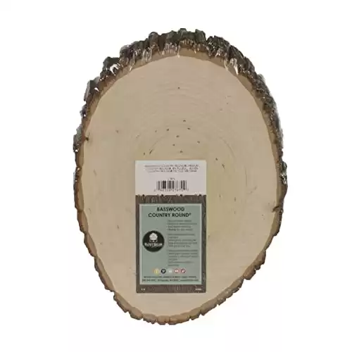 Walnut Hollow Basswood Country Round, Medium for Woodburning, Home Décor and Rustic Weddings
