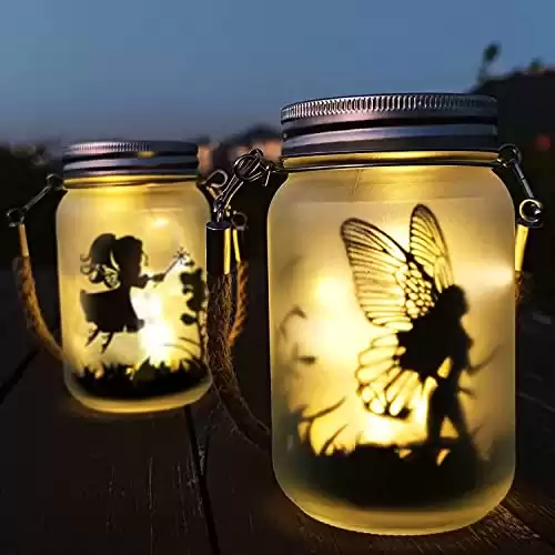 Frosted Glass Mason Jar Fairy Lanterns