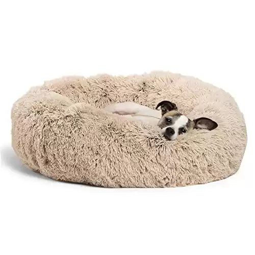 The Original Calming Donut Cat and Dog Bed in Shag or Lux Fur