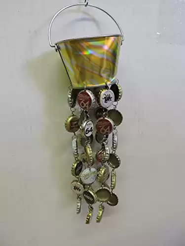 Miller Bottle Cap Wind Chime with 36 Beer Caps