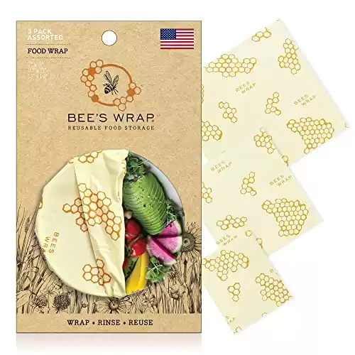Reusable Beeswax Food Wraps - Assorted Sizes 3 Pack