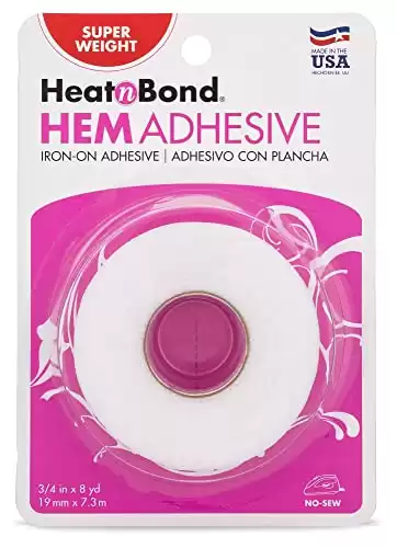 HeatnBond Hem Iron-On Adhesive, 3/4 Inch x 8 Yards, White