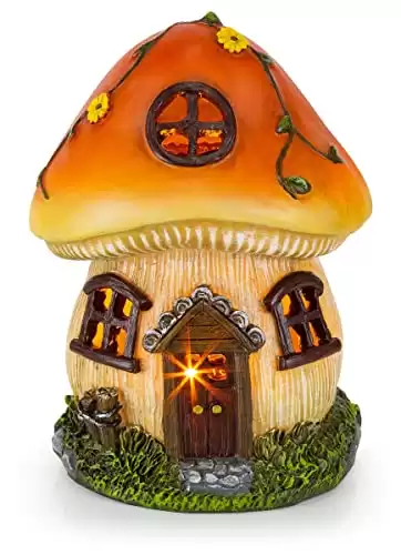 Mushroom Fairy House Solar Powered Outdoor Decor LED Garden Light
