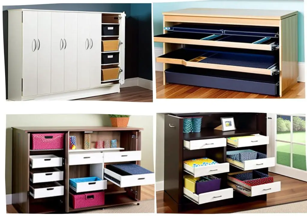 Fold out craft storage cabinets are incredibly convenient and user-friendly.