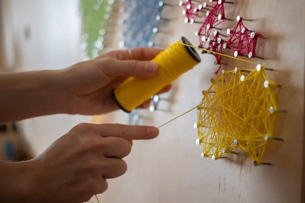 Use high-quality string in your string art projects.