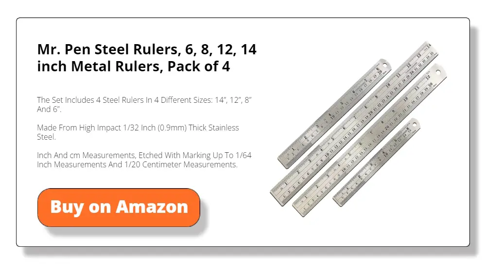 Mr. Pen Steel Rulers, 6, 8, 12, 14 inch Metal Rulers