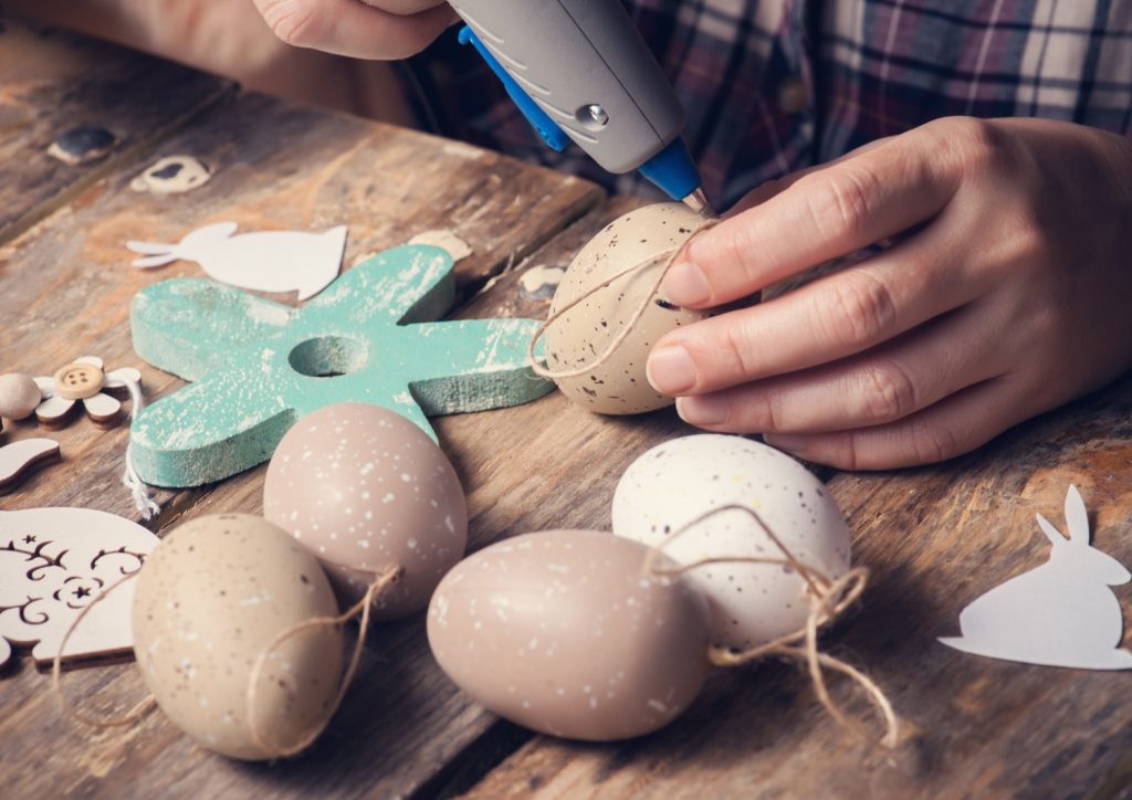 crafting with cordless glue gun