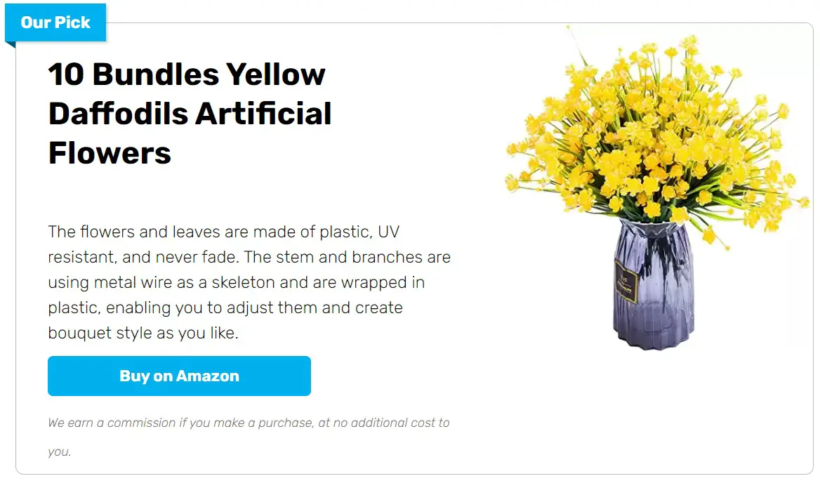 10 Bundles Yellow Daffodils Artificial Flowers