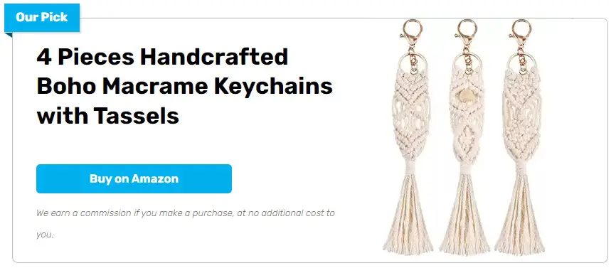 4 Pieces Handcrafted Boho Macrame Keychains with Tassels