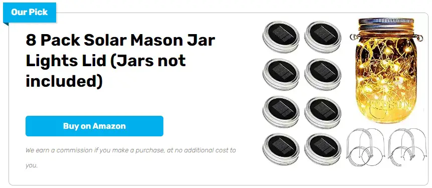 8 Pack Solar Mason Jar Lights Lid