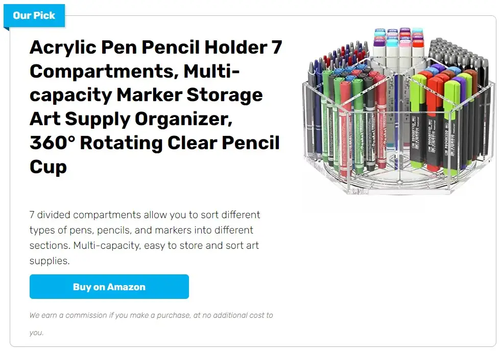 Acrylic Pen Pencil Holder 7 Compartments
