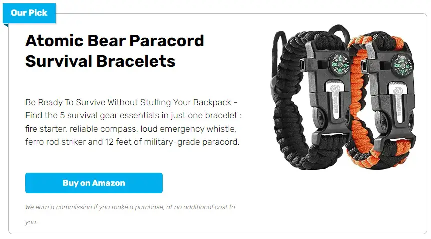 Atomic Bear Paracord Survival Bracelets