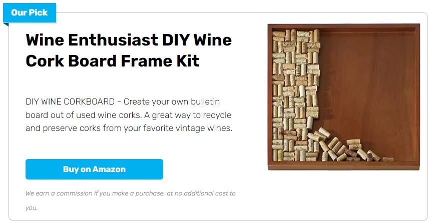 Wine Enthusiast DIY Wine Cork Board Frame Kit