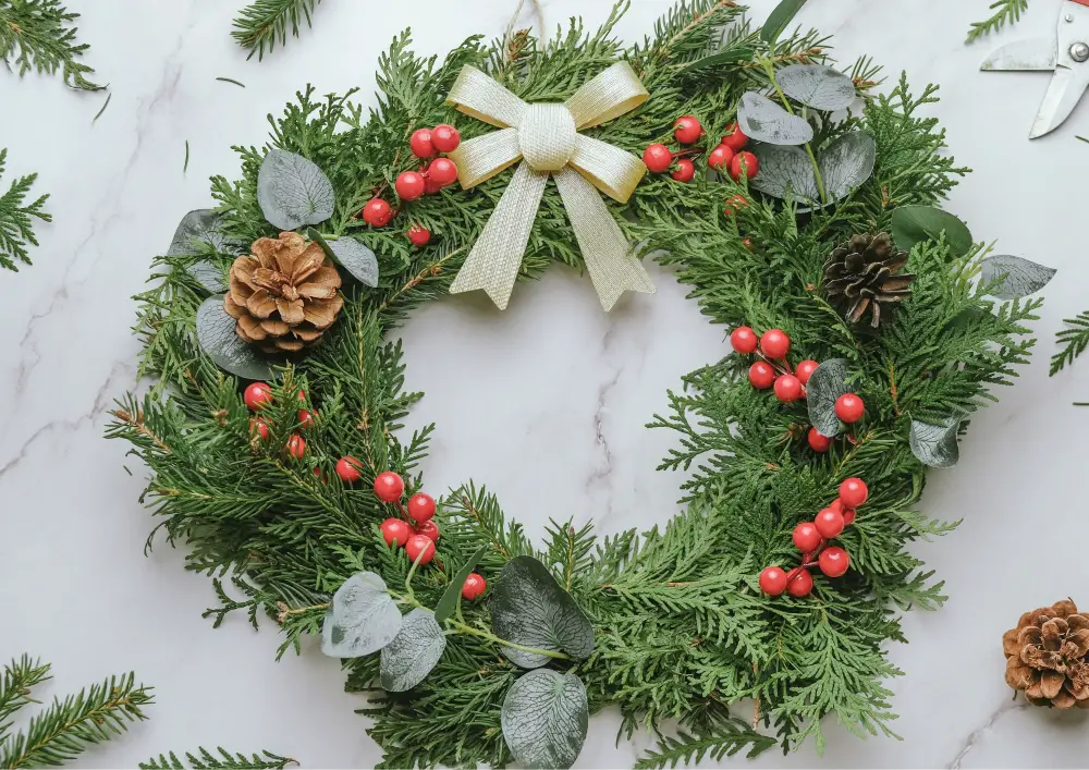 Creating your winter wreath allows you to choose materials, colors, and themes that resonate with your personal style, ensuring a unique and tailored expression of creativity. Storytelling through Design: Each element you add, from foliage choices to personalized ornaments, becomes a storyteller.