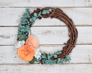 An image of a winter wreath DIY project.