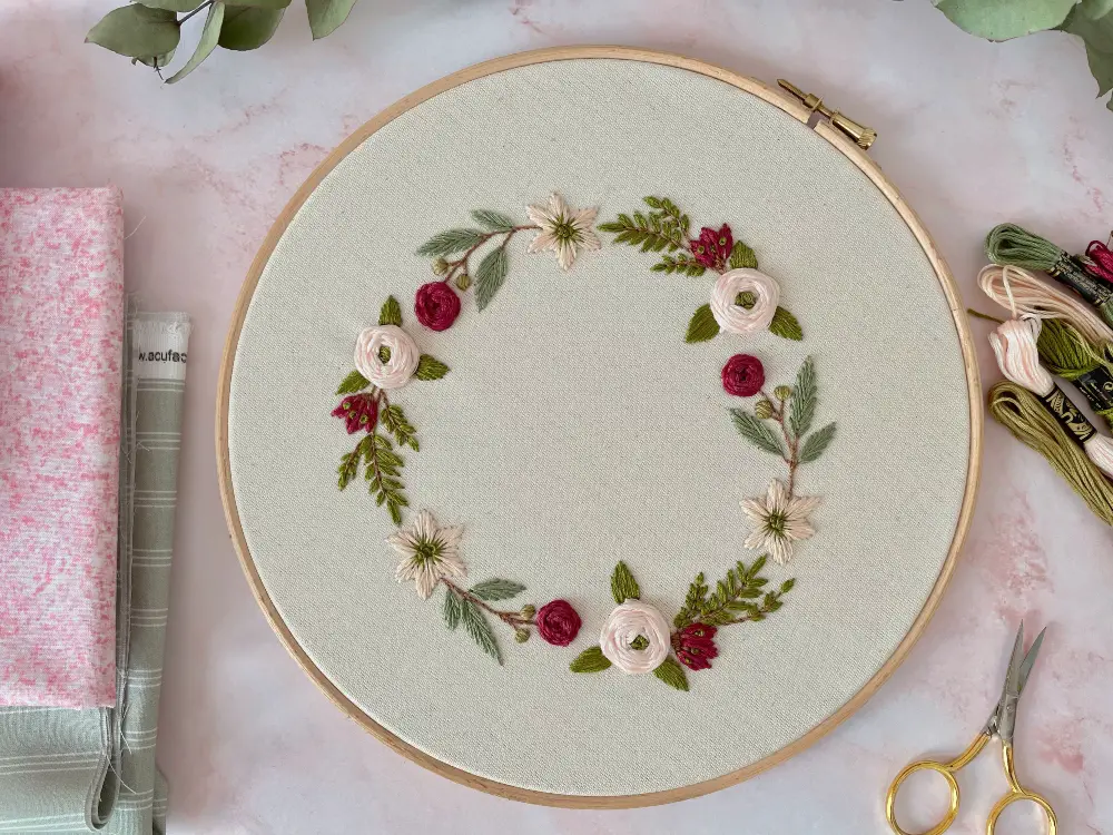 An image of a floral embroidery