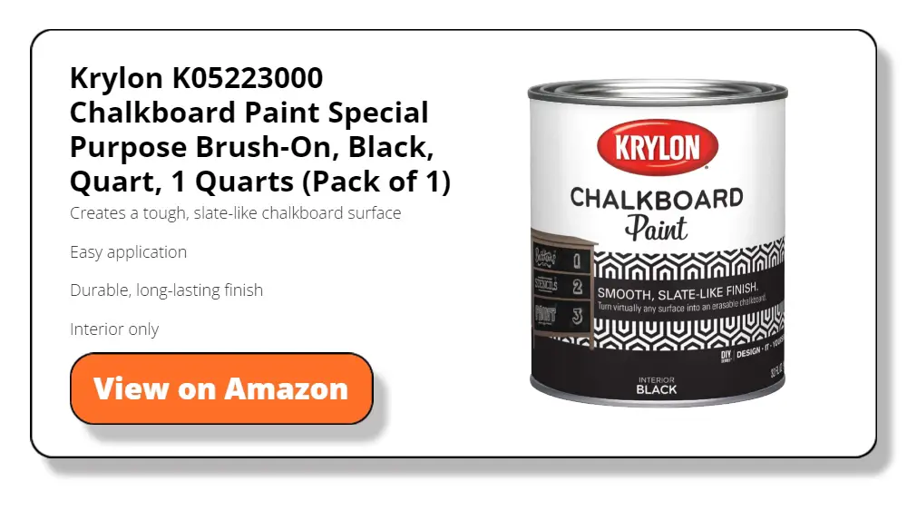 Krylon K05223000 Chalkboard Paint Special Purpose Brush-On, Black, Quart, 1 Quarts (Pack of 1)