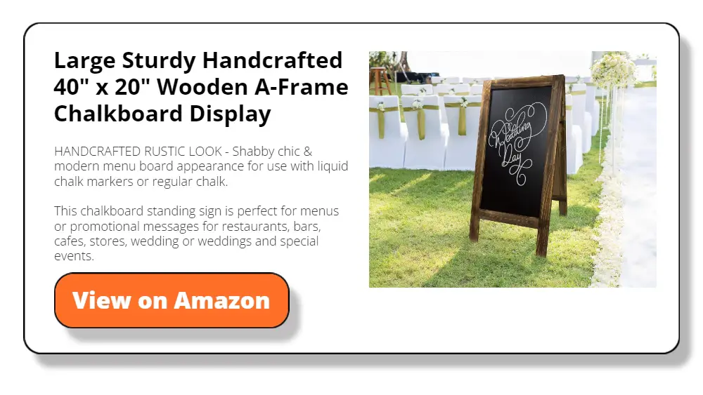 Wooden A-Frame Chalkboard Display